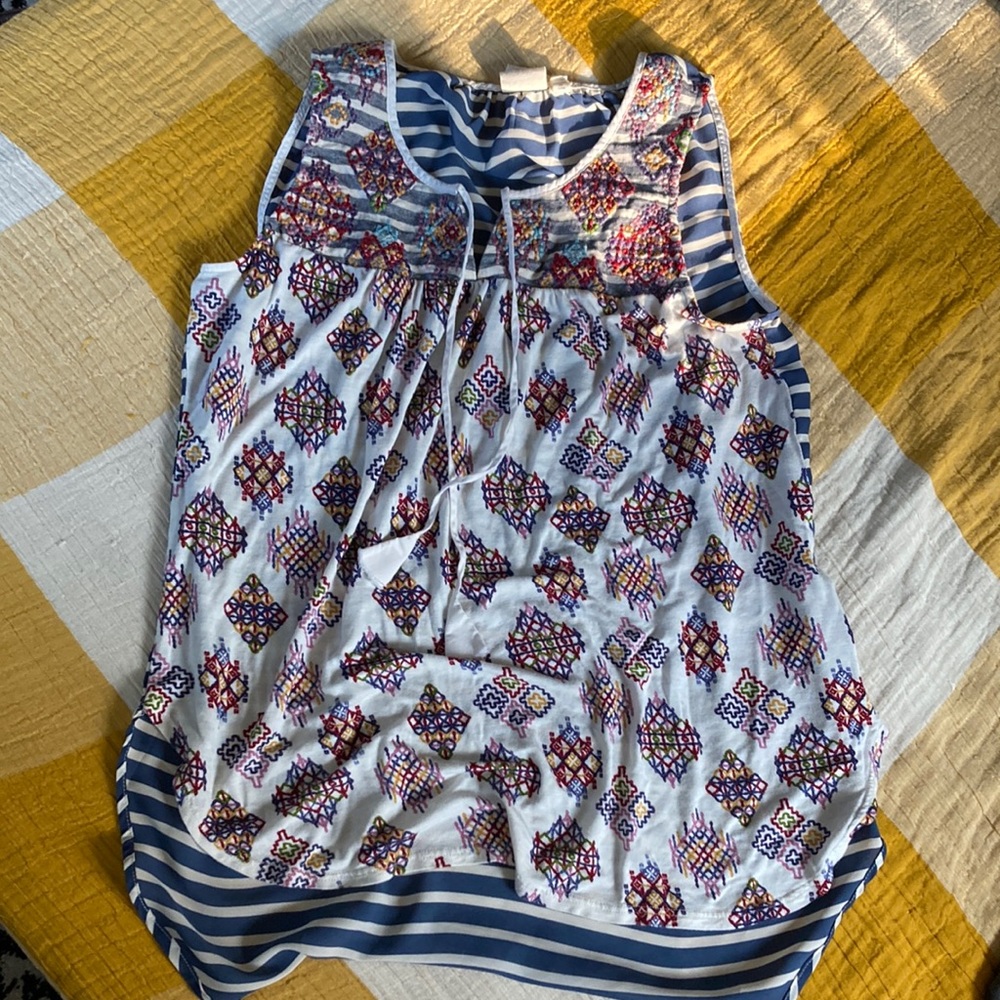 Anthropologie funky sleeveless blouse by One September